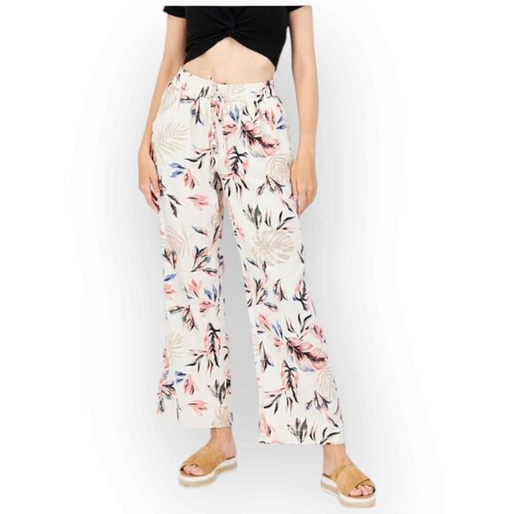 Briggs New York Pants - Briggs Ladies’ Tan Floral Linen Blend Pull-On Pants - Size XL - NWT - 279XL